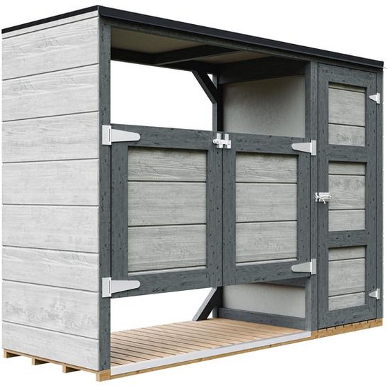 Abri de jardin pour poubelles, Cache poubelle extérieur 2x240L coffre de rangement exterieur, cabane de jardin exterieur Timbela M981A-TUNDRA CAVERN