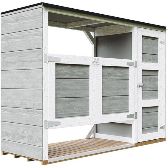 Abri de jardin pour poubelles, Cache poubelle extérieur 2x240L coffre de rangement exterieur, cabane de jardin exterieur – Timbela M981A-TUNDRA GREY