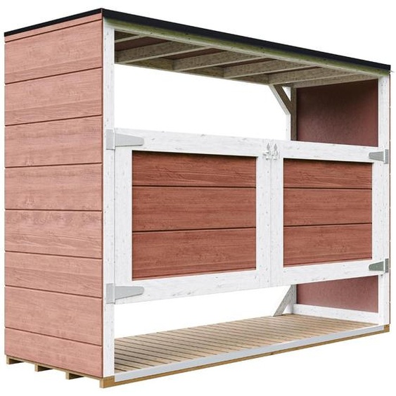 Abri de jardin pour poubelles, Cache poubelle extérieur 3x240L – coffre de rangement exterieur, armoire de jardin, cabane de jardin exterieur – Timbela M982A-REDWOOD RED