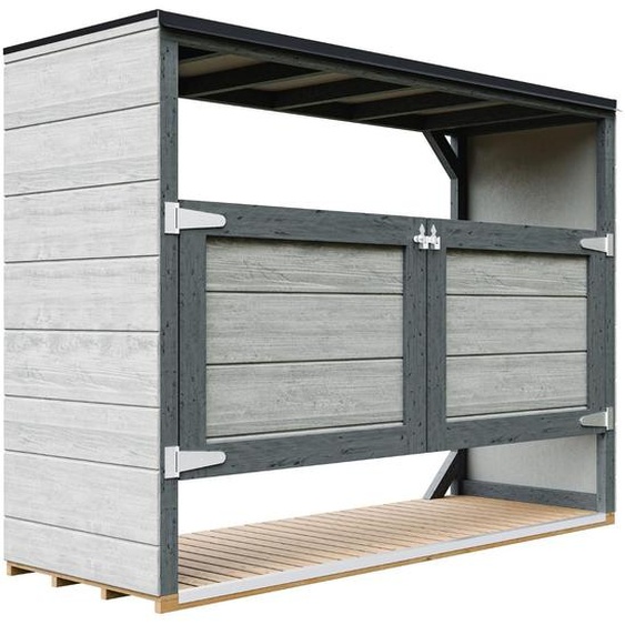 Abri de jardin pour poubelles, Cache poubelle extérieur 3x240L – coffre de rangement exterieur, armoire de jardin, cabane de jardin exterieur – Timbela M982A-TUNDRA CAVERN