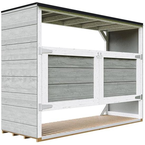 Abri de jardin pour poubelles, Cache poubelle extérieur 3x240L – coffre de rangement exterieur, armoire de jardin, cabane de jardin exterieur – Timbela M982A-TUNDRA GREY