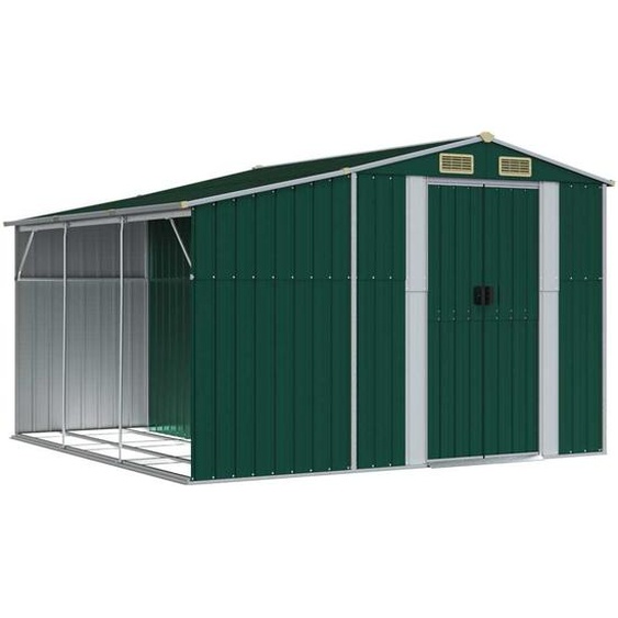 Abri de jardin vert 277x279x179 cm acier galvanisé