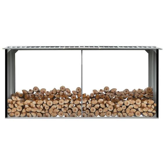 Abri de stockage à bois Acier galvanisé 330x92x153cm Anthracite