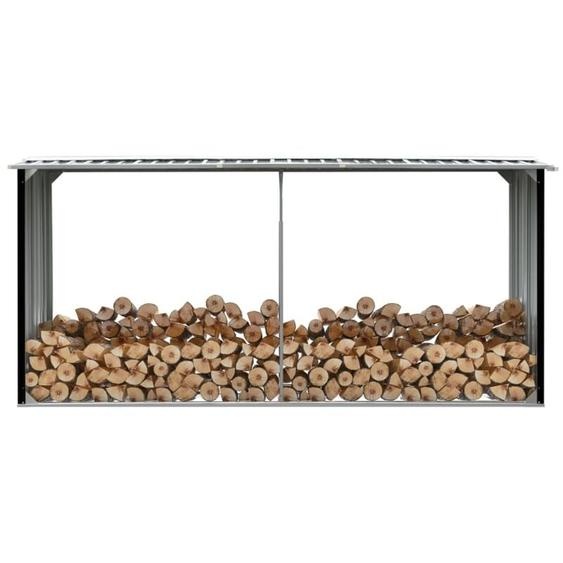 Abri de stockage à bois Acier galvanisé 330x92x153cm Anthracite vidaXL