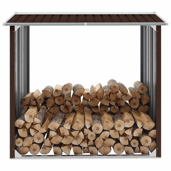 Abri de stockage de bois Acier galvanisé 172x91x154 cm Marron
