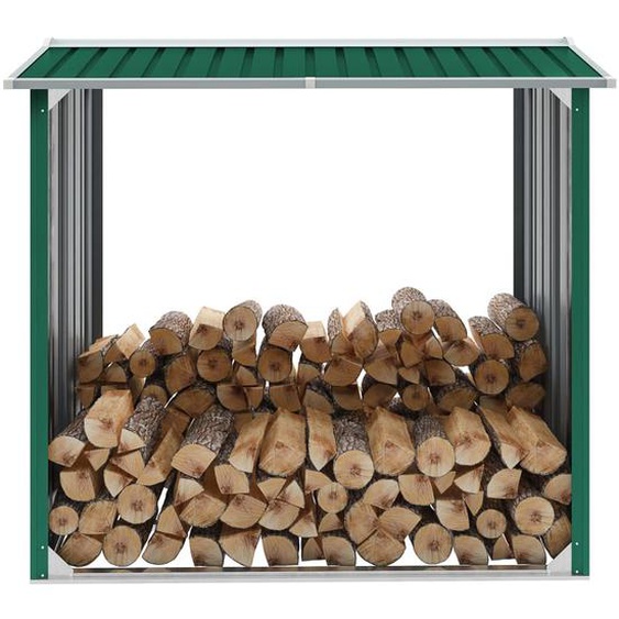 Abri de stockage de bois Acier galvanisé 172x91x154 cm Vert