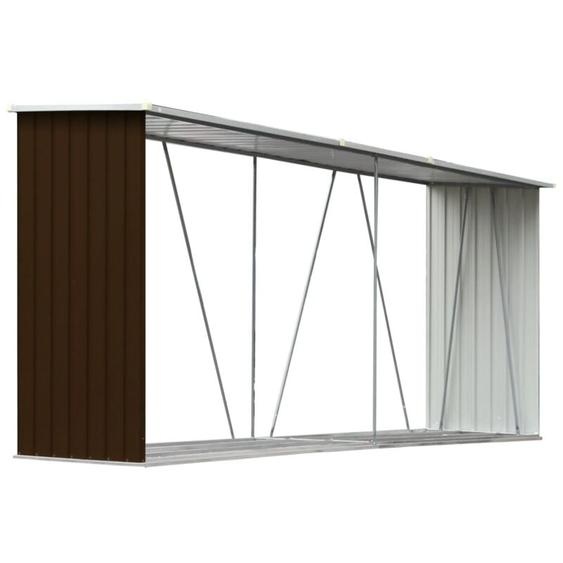 Abri de stockage de bois Acier galvanisé 330x84x152 cm Marron Vidaxl