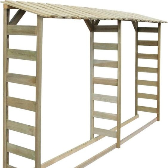 Double abri de stockage du bois 300 x 44 x 176 cm Pin imprégné