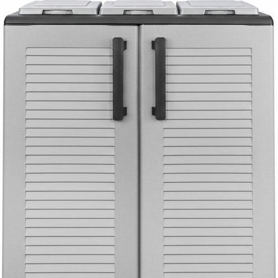 Abri Poubelles de Tri Sélectif 3 Sacs Recyclage Gestion des Déchets – Intérieur Extérieur 68 x 37 x 90 cm Art Plast