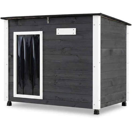 Abri pour chien extérieur de COSTWAY, cabane pour chien résistante aux intempéries avec porte, toit en asphalte rabattable et plaque de base amovible, cage pour petits chiens, dimensions : 85,5 x 56,5 x 64,5 cm