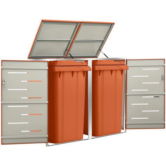 Abri pour deux poubelles 138x77,5x112,5 cm Inox