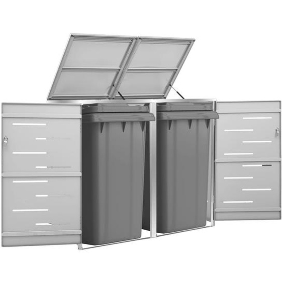 Abri pour deux poubelles 138x77,5x112,5 cm Inox