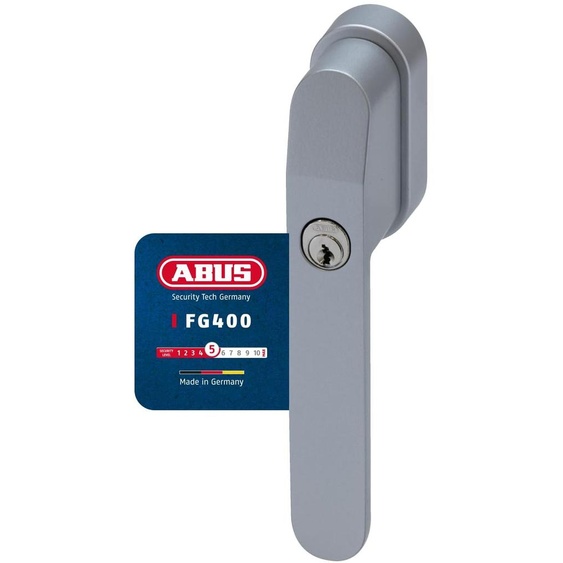 ABUS FG400 : poignée de fenêtre verrouillable, couleur argent, référence AL0145