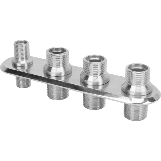 AC Bulkhead 181153 100 4 Port Argent Alliage daluminium Raccord de tuyau fiable de remplacement pour Chevy Chevelle