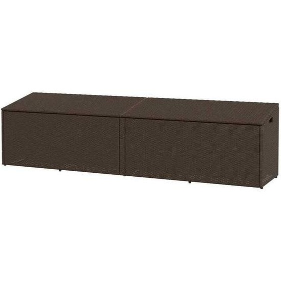 Coffre de rangement pour meubles de jardin - Coffre dappoint en rotin - Coffre de rangement dextérieur - Rangement pour meubles de jardin - 220 x 50 x 58 cm - Marron