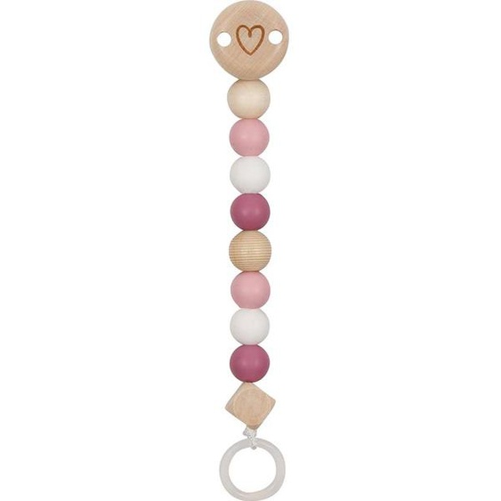 Accroche-tétine Cœur Rose Rose