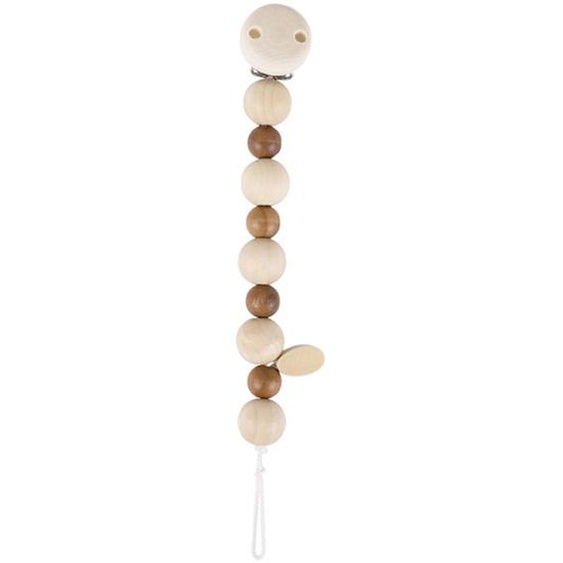 Accroche Tétine Perles En Bois Nature Multi-coloured