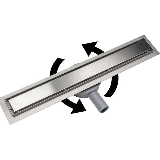 Acezanble Caniveau de Douche Italienne en Acier Inox Siphon Sol Réglable 360 dévacuation pour Salle de Bain Rectangulaire à Carreler 60 cm