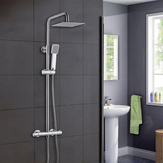 Acezanble - Colonne de douche thermostatique Set de douche en laiton Système de douche Hauteur réglable 80-116 cm Set de douche Douchette à main avec