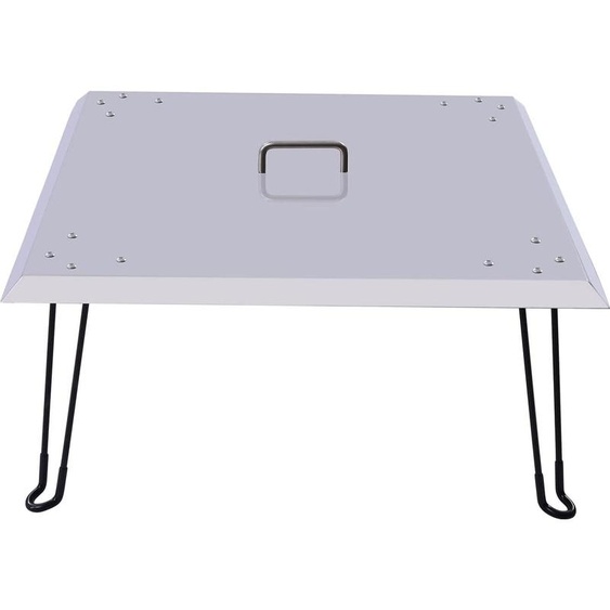 Acier inoxydable Bonfire Distributeur de chaleur Couvercle de foyer Heat Deflector Déflecteur de chaleur pour fosse à feu Couvercle de fosse à feu avec poignée 4 pieds pliables Carré