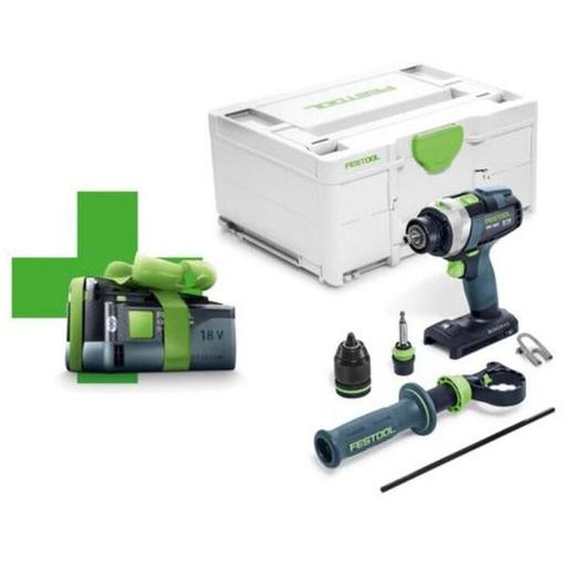 Action : Festool Perceuse-visseuse à percussion sans fil quadrive pdc 18/4-Basic - 577053 - y compris 1 batterie gratuite incluse dans la livraison