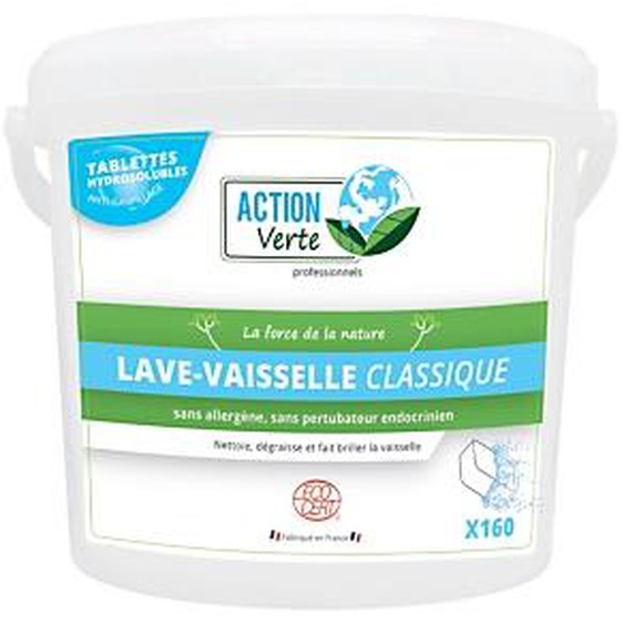 ACTION VERTE Tablettes lave-vaisselle cycle long Action Verte classique seau de 160