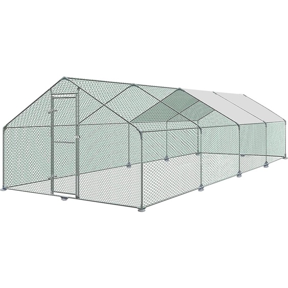 ACXIN Poulailler Cages Enclos pour petits animaux - Enclos extérieur avec toit en PE pour volailles, lapins, petits animaux domestiques, chiens (3 x 8 x 2 m)