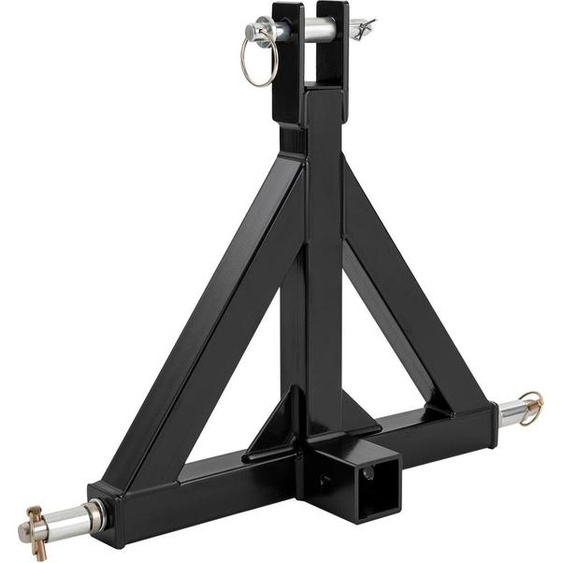 Adaptateur dattelage 3 points pour tracteur - Attelage rapide - Raccord triangulaire - Fixation 5,08 cm - Fer - Charge lourde - Noir
