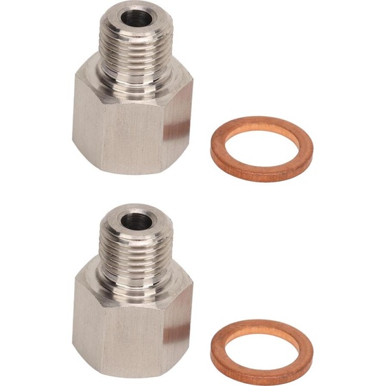 adaptateur de 1/8 NPT femelle à M10 x 1,0 mâle Manomètre-émetteur, acier inoxydable, anti-fuite, universel pour les voitures