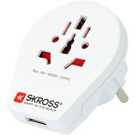 Adaptateur de voyage Monde vers Europe +1 USB-A
