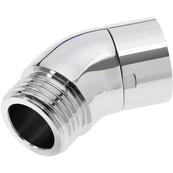 Adaptateur pour douchette à main G1/2 chromé, raccord coudé à 45° compatible avec la plupart des systèmes de douche