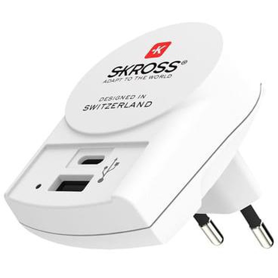 Adaptateur prise Secteur Europe 1 USB + 1 TYPE C
