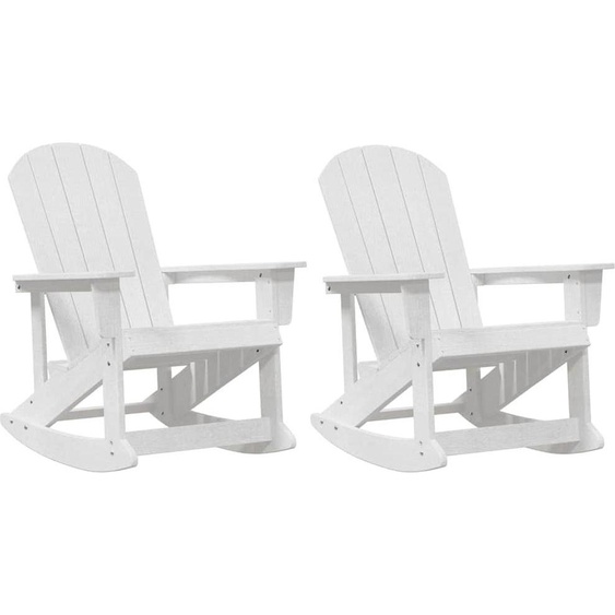 Adirondack Fauteuil à bascule 2 pcs Blanc PEHD