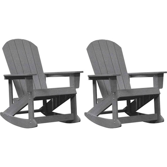 Adirondack Fauteuil à bascule 2 pcs Gris clair PEHD