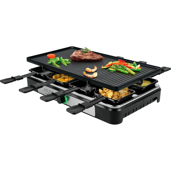 Adler | Raclette - gril électrique | AD 6616 | Table | 1400 W | Noir / inox