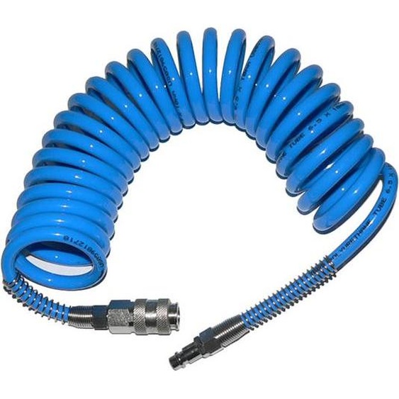 Adler Tuyau pneumatique spiralé 8 X 12Mm 5M Polyuréthane, avec raccords