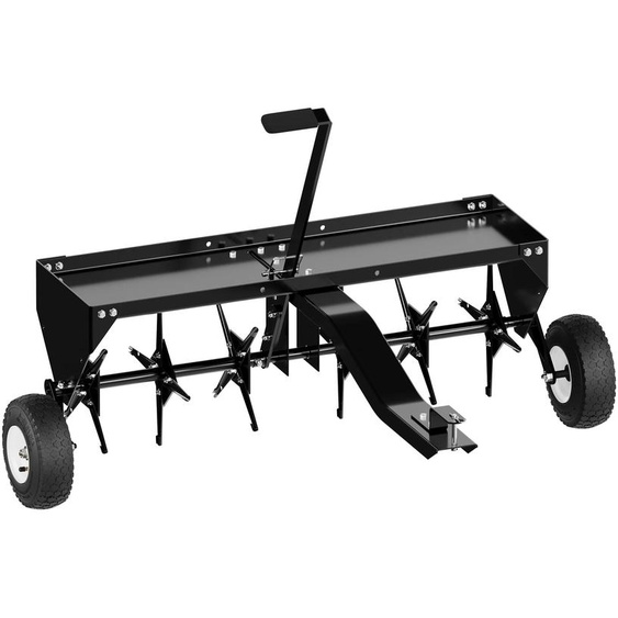 Aérateur pour tondeuse autoportée, largeur de travail de 102 cm, acier noir revêtu par poudre, avec câble