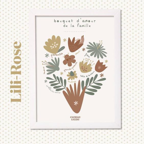 Affiche Bouquet Damour- Lili Rose Multicolore