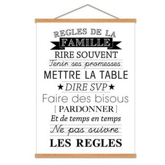 Affiche Kakemono Règles de la Famille 60x80cm