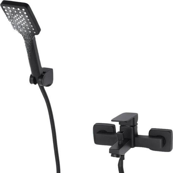 Affordable Goods® Ensemble de douche noir - douche à effet pluie - pommeau de douche - barre de douche - ensemble de douche - barre de douche