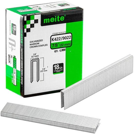 Agrafes de fixation galvanisées, calibre 18, 0,5 x 22 mm, 4000 pièces, pour revêtement de meubles