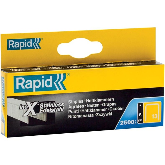 Agrafes pour agrafeuse n° 13, 8 mm, acier inoxydable, lot de 2 500 pièces.