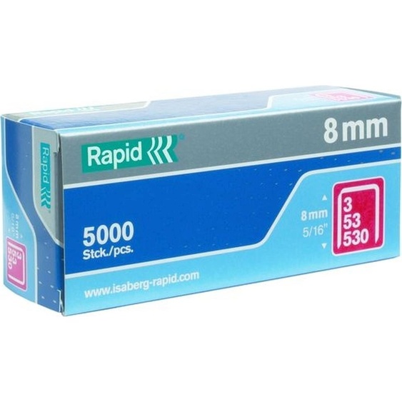 Agrafes pour agrafeuse n° 53, 8 mm, galvanisées, lot de 35 x 5 000 pièces