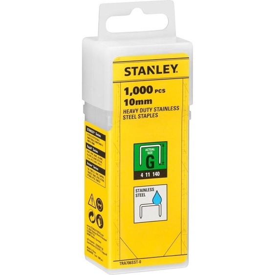 Agrafes type G 10mm, acier inoxydable, haute résistance, 1000 pièces, idéales pour lagrafage Stanley et lagrafage de précision.