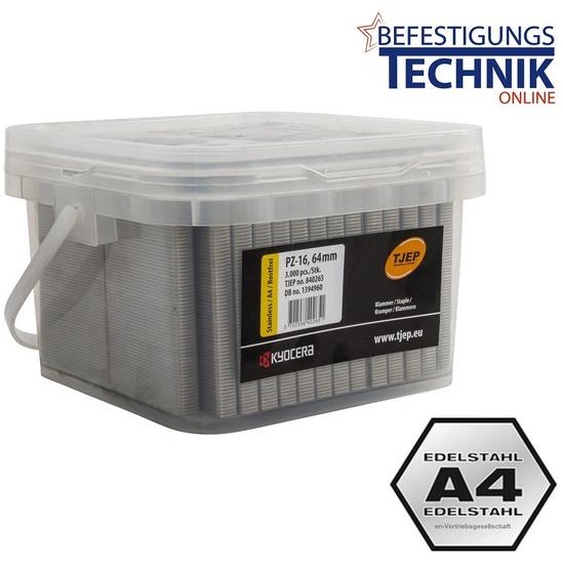 Agrafes Z 64 CRFHA 64mm inox A4 Prebena Z64CRFHA Haubold KG 764 Tjep PZ-16 Würth WKG KL-57 3M