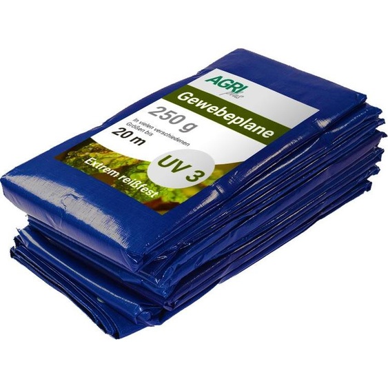 AGRIplus 17236082 Bâche en tissu AGRIplus avec œillets, 6 x 8 m, bleue, 250 g/m²
