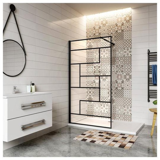 Aica paroi de douche 100x200cm paroi de douche à litalienne en 8mm verre anticalcaire style moderne