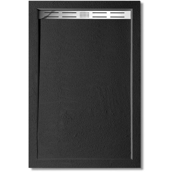 Aica Sanitaire - Receveur de douche 120x80cm extra-plat bac à douche noir