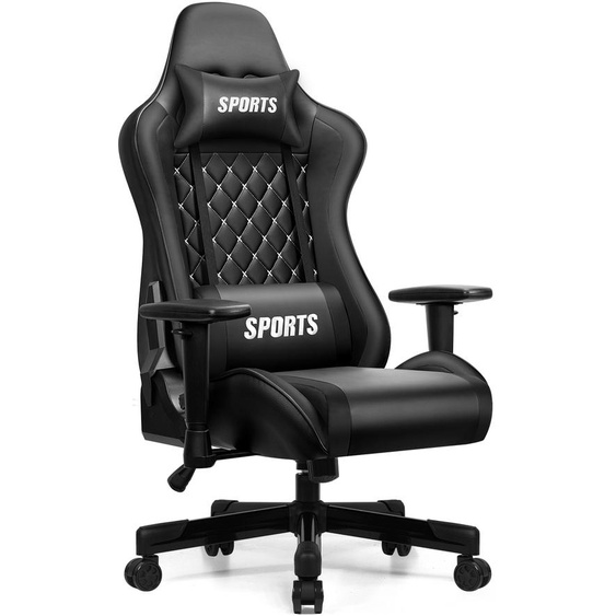 Aiibot Gaming Chair Chaise de bureau ergonomique Chaise de bureau 150 kg avec repose-piedsappui-lordose, Gaming Fauteuil 90°-170° fonction bascule