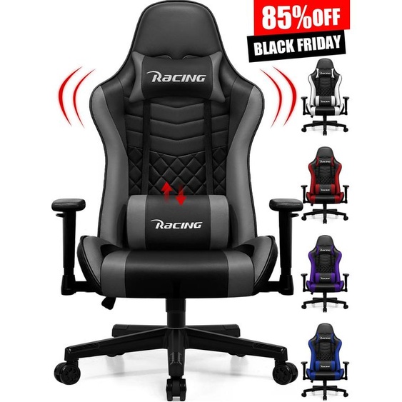 Aiibot Gaming Chair Chaise de bureau Ergonomique Chaise de bureau 150 kg Chaise pivotante avec soutien lombaire, Gaming Fauteuil 90°-165° et fonction bascule